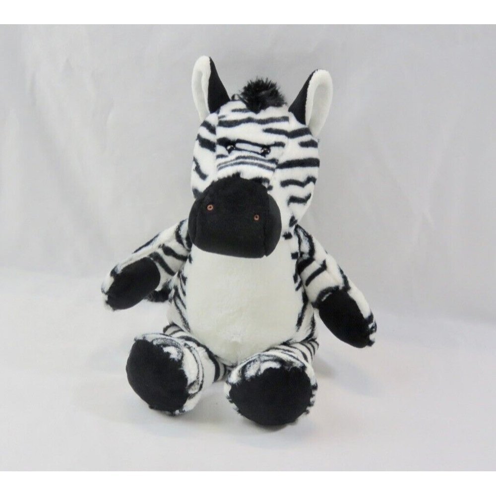 Mai Toi Zebra Plush Beanie Weighted Bottom Sitting Stuffed Animal Toy 13"